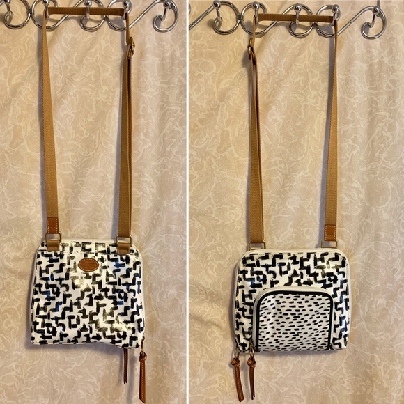 NWOT Fossil Coated Canvas Crossbody Purse - Picture 5 of 13